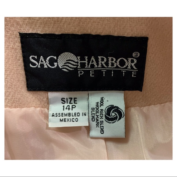 Sag Harbor Blazer Vintage Coat Rose Color Oversized Blazer Wool Blend Size 14P - Picture 6 of 12